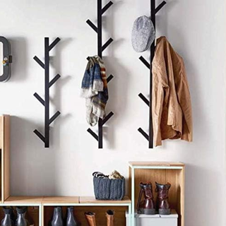 PREMIUM RACKS Coat Rack & Hat Rack - Modern Design - Wall Mounted - Stylish - (Black)