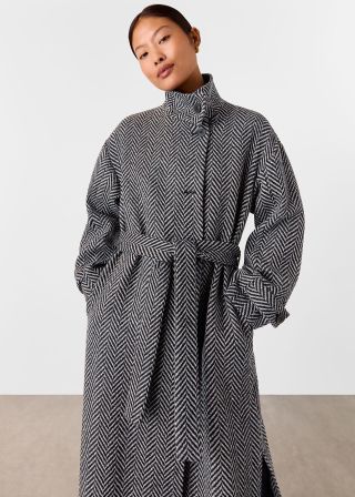 Multicolour Petite Cosette Funnel Neck Coat