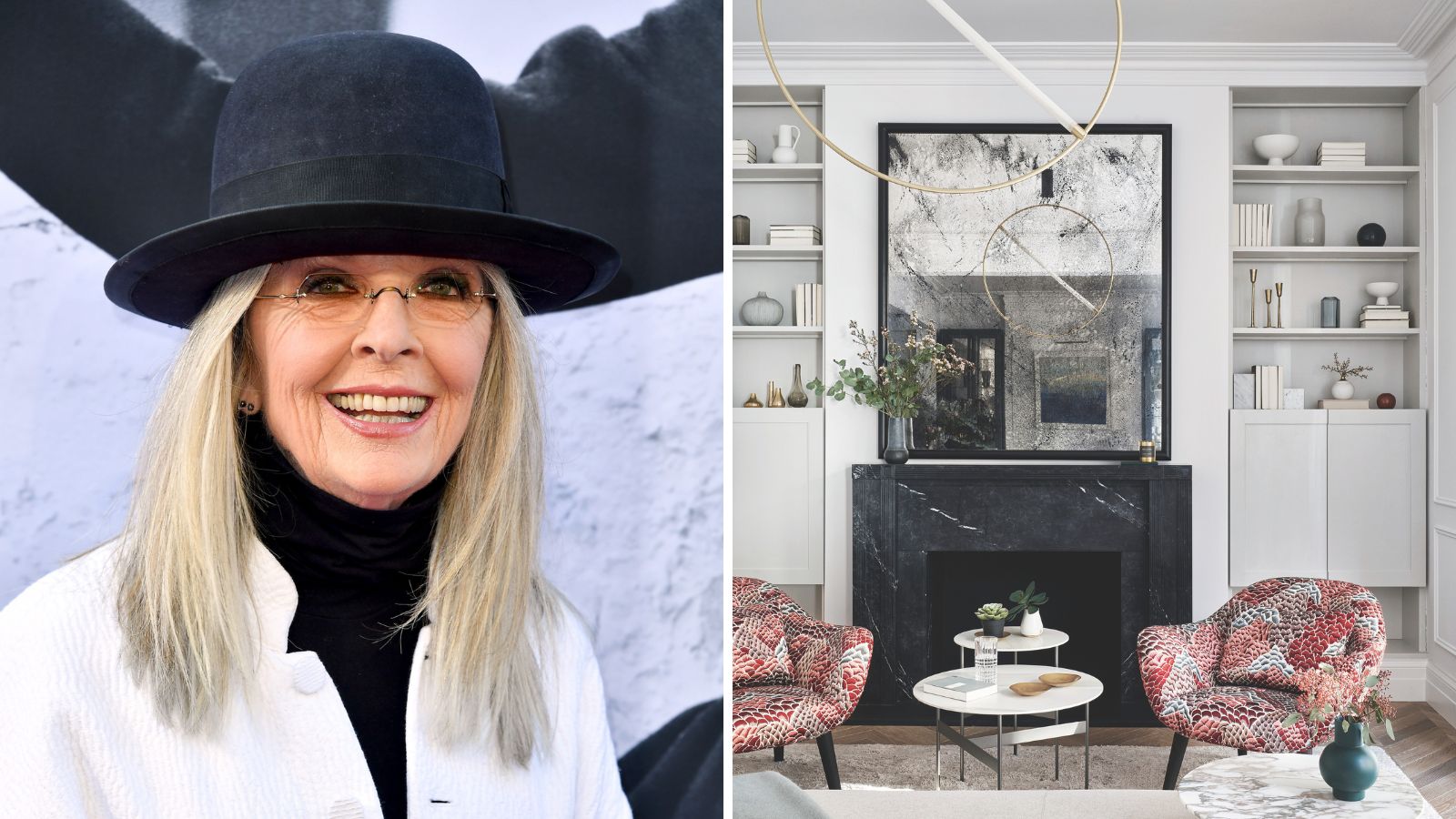 Diane Keaton / monochrome living room