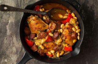 Spanish chicken with beans