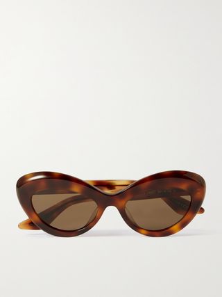 + Khaite 1968c Oval-Frame Tortoiseshell Acetate and Gold-Tone Sunglasses