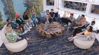 Houseguests gathered in the living room