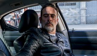 negan walking dead in a car