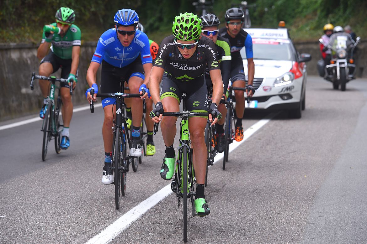 Daniel Turek (Israel Cycling Academy) leads the breakaway