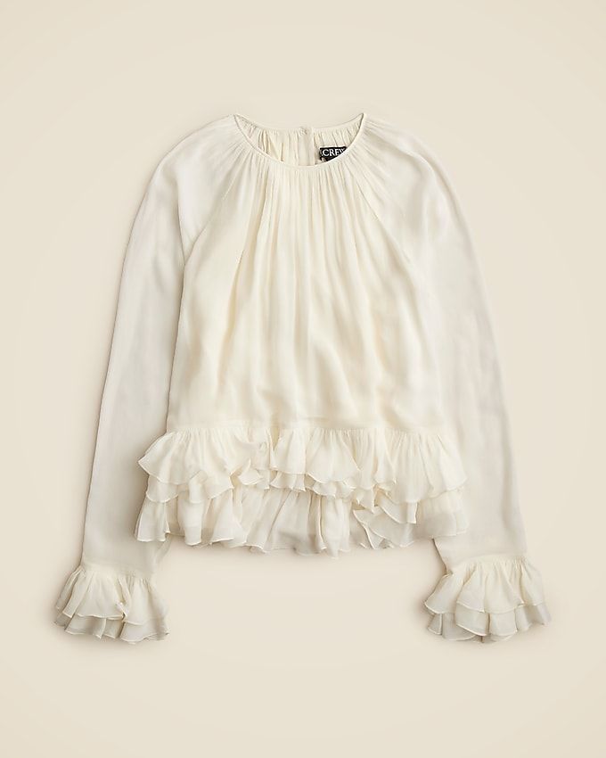 Collection Ruffle Top in Viscose Chiffon