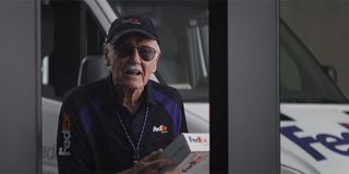 Stan Lee delivering a FedEx package in Captain America: Civil War