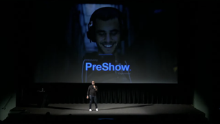 Stacy Spikes talking about PreShow feature during MoviePass 2.0 presentation