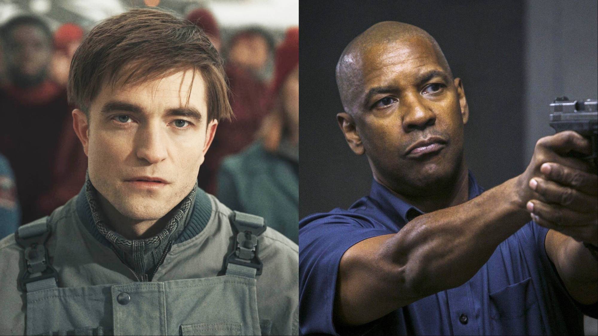 Robert Pattinson in "Mickey 17" and Denzel Washington in "The Equalizer"