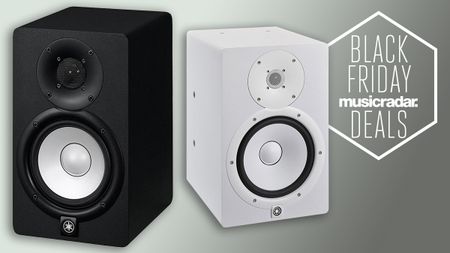 Yamaha HS5 and HS8 monitors side-by-side