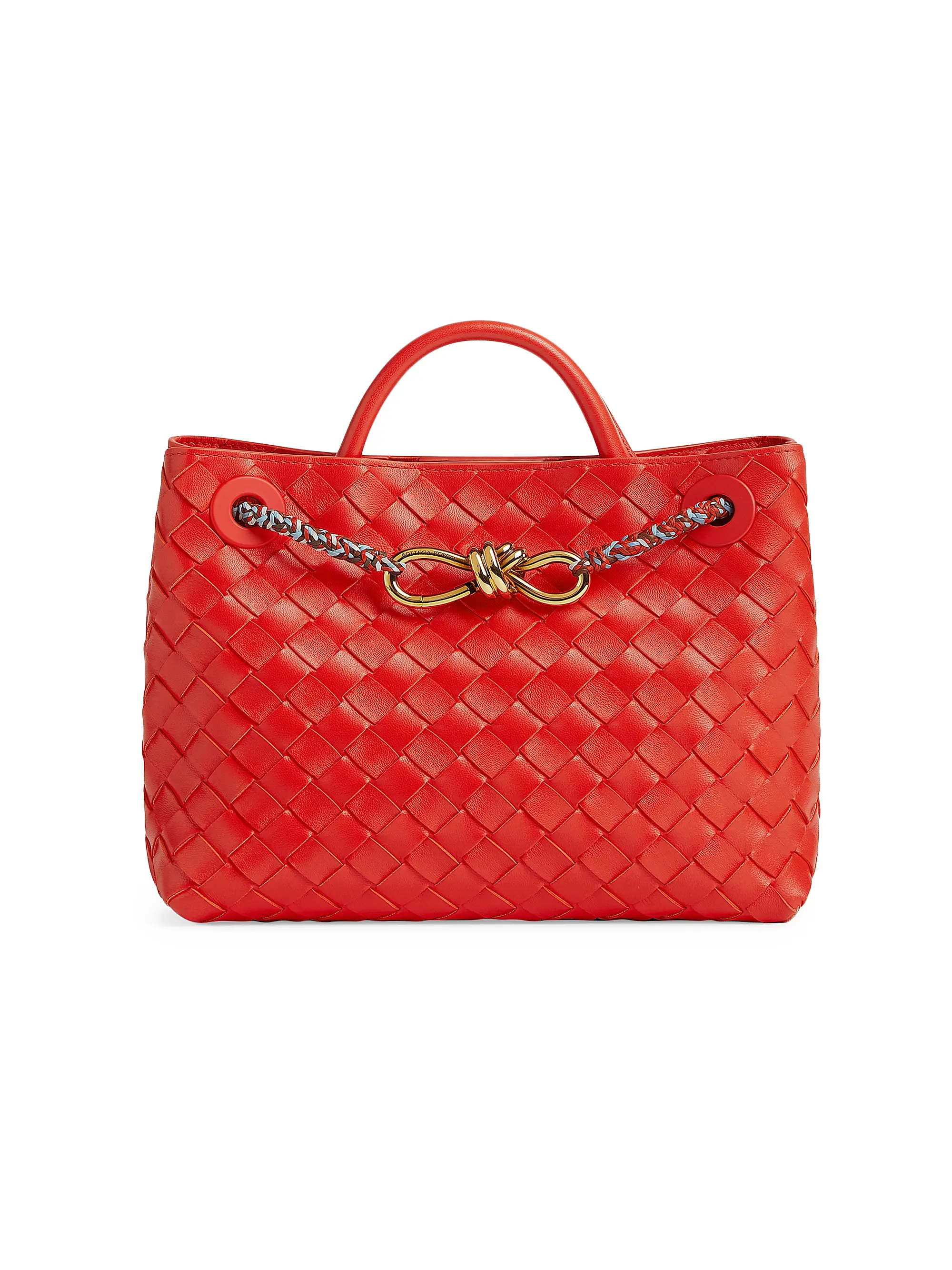 Small Andiamo Intrecciato Leather Top Handle Bag