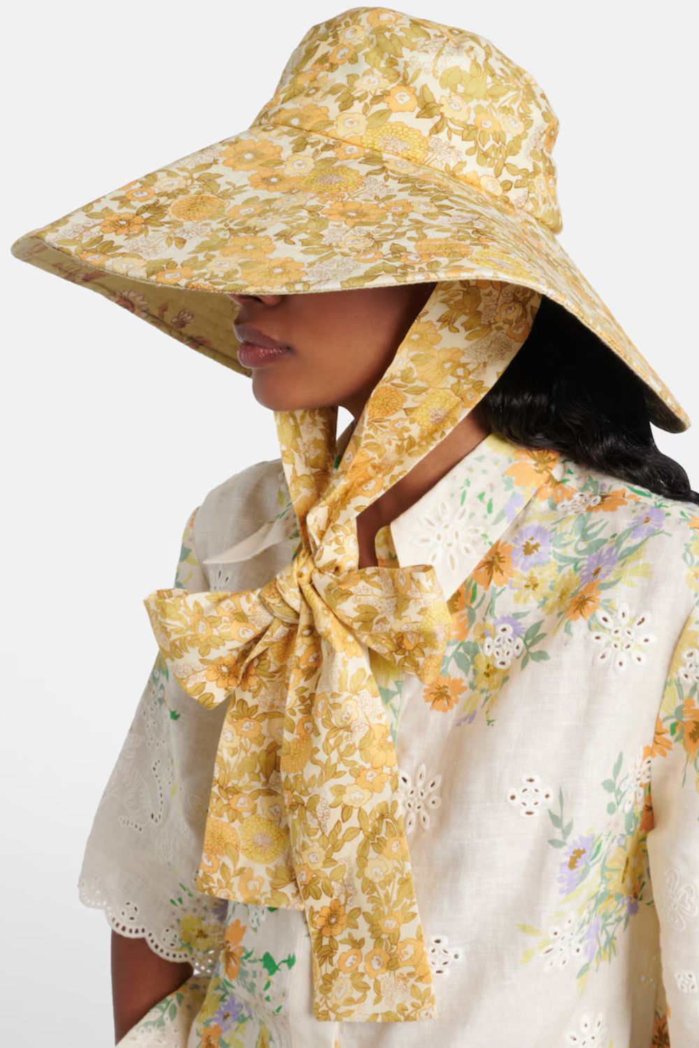 Alemais Gabriella floral linen sun hat