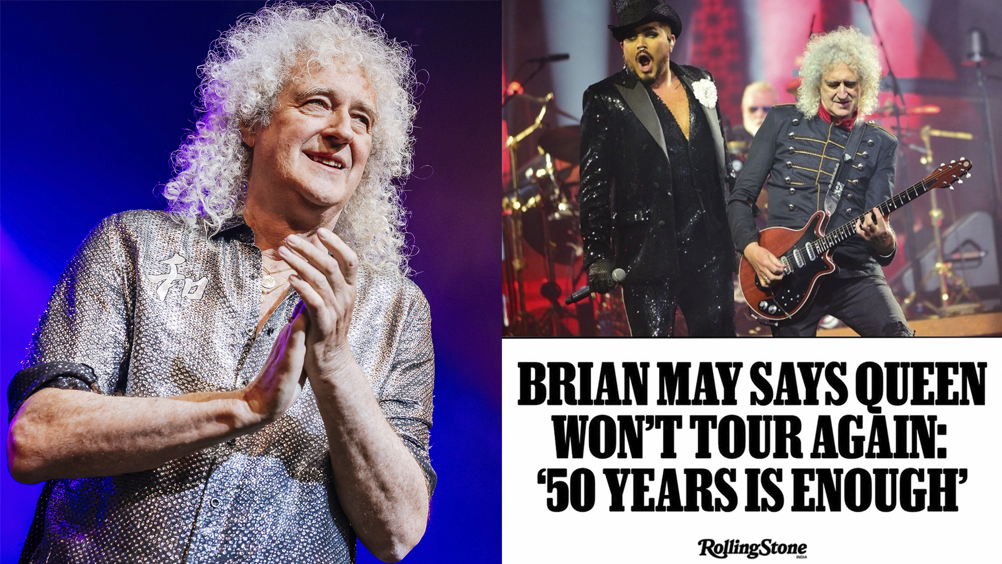 Guitarist Brian May of Queen attends the "We Will Rock You" musical premiere at Stage Palladium Theater on October 17, 2025 in Stuttgart, Germany. 