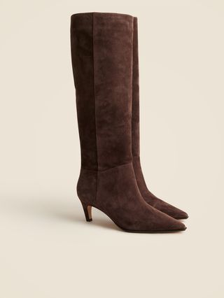 New Stevie Knee-High Pull-On Boots in Snake-Embossed Italian Leather