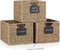 Woven baskets with chalkboard labels, $45.99 for 3, Amazon