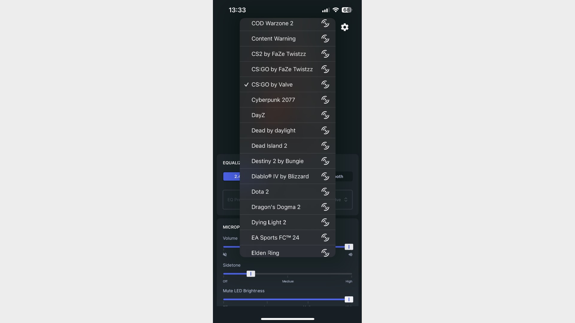 SteelSeries Arctis Nova 5 companion app running on iOS
