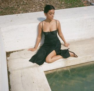 Woman by the pool