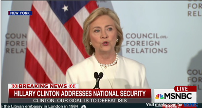 Hillary Clinton addresses national security on MSNBC.