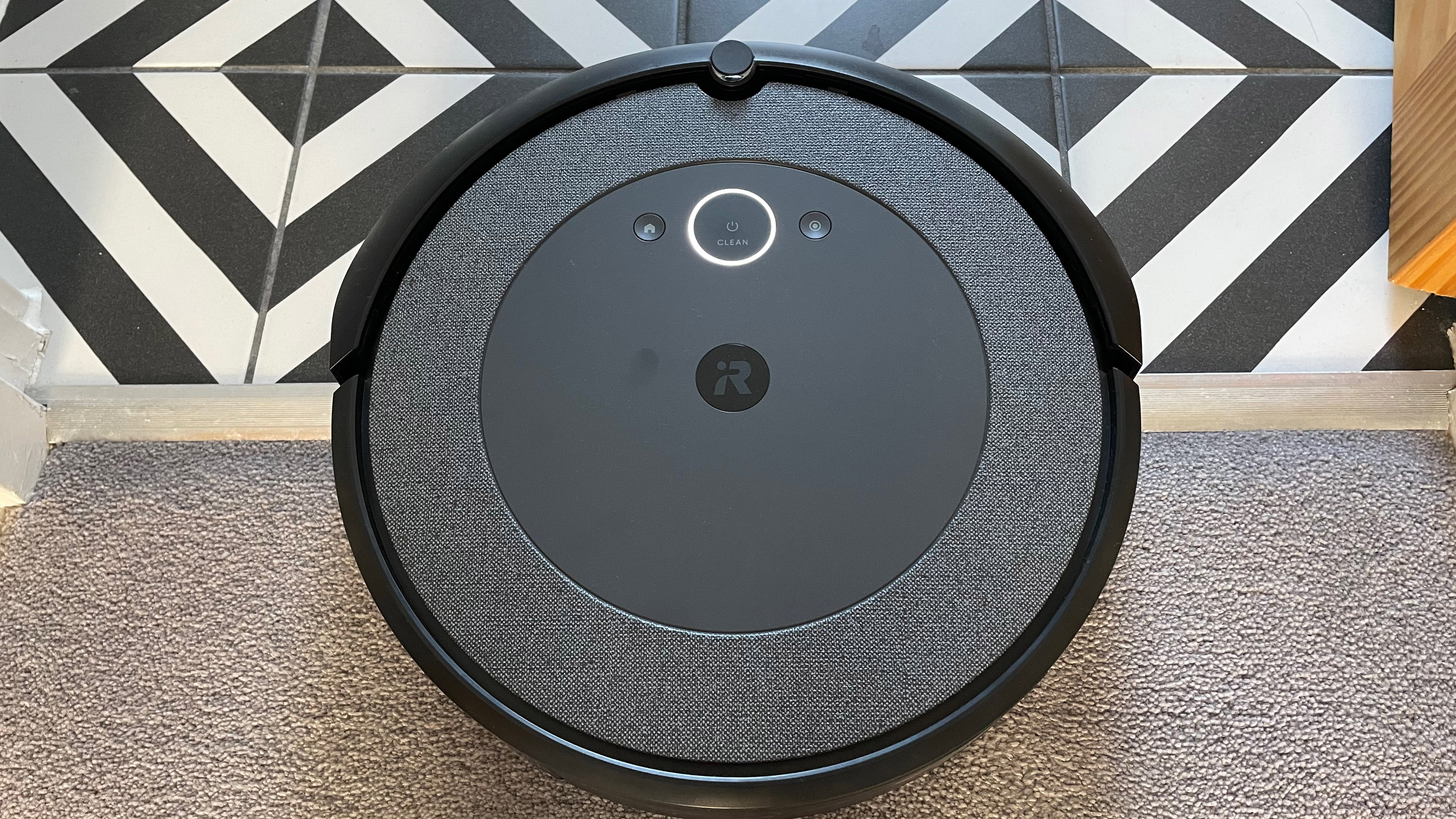 The iRobot Roomba i3 Plus moving between carpet and hard floor