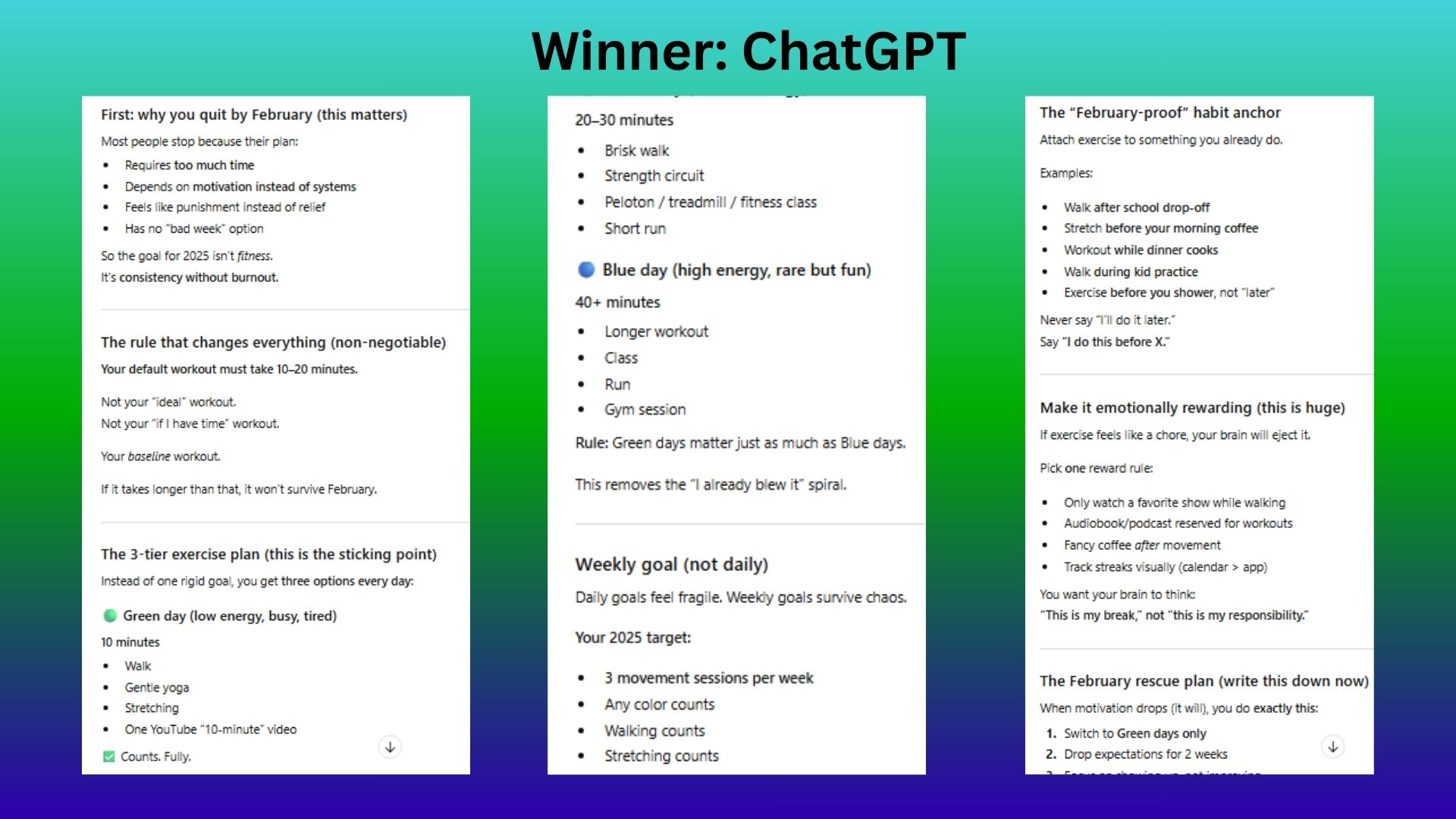 screenshot of winner ChatGPT