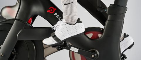 Rapha classic cycling shoes being used on Peloton bike