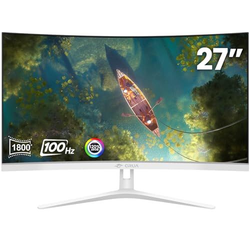 Curved White Monitor