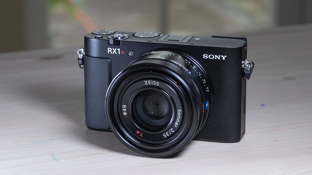 Sony RX1R III compact camera on a wooden table