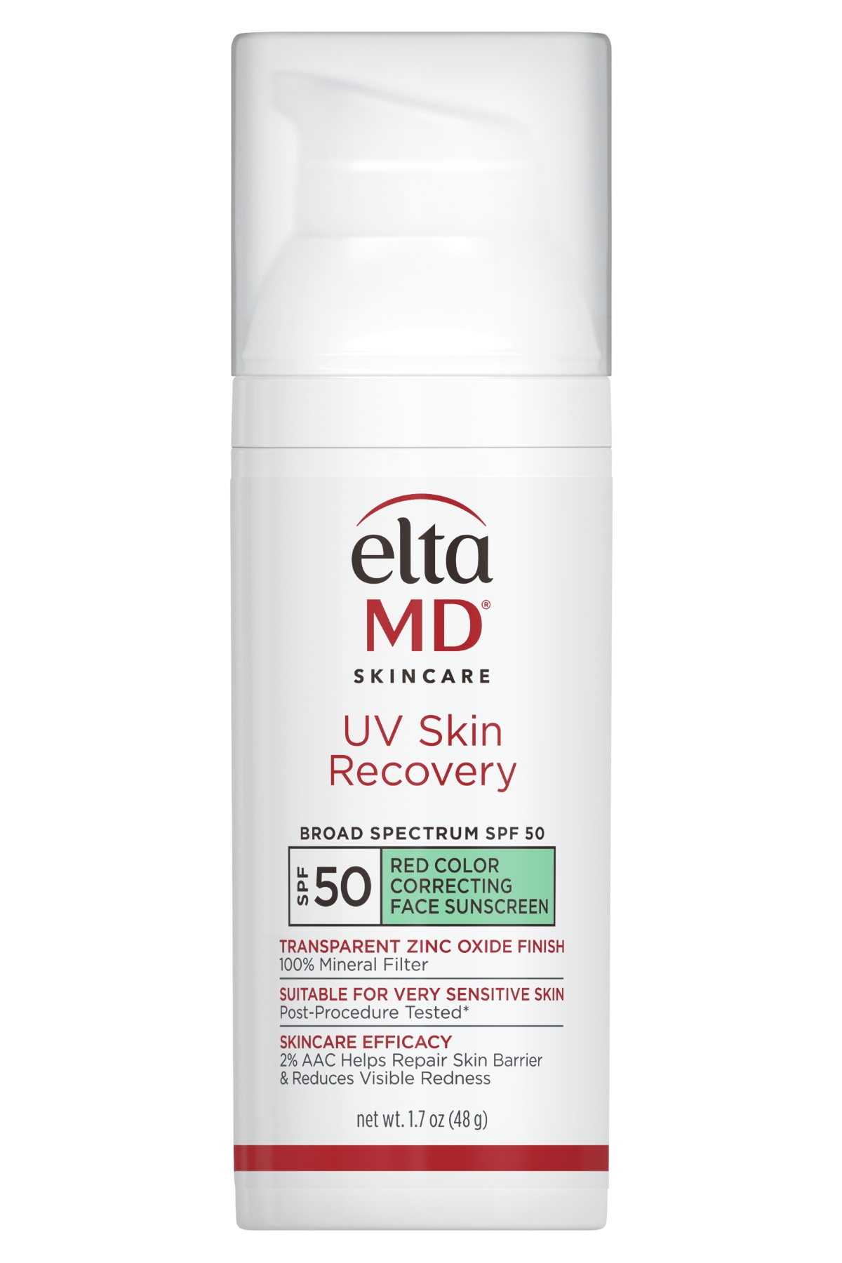 Eltamd Uv Skin Recovery Red Color Correcting Green Tint Broad Spectrum Spf 50