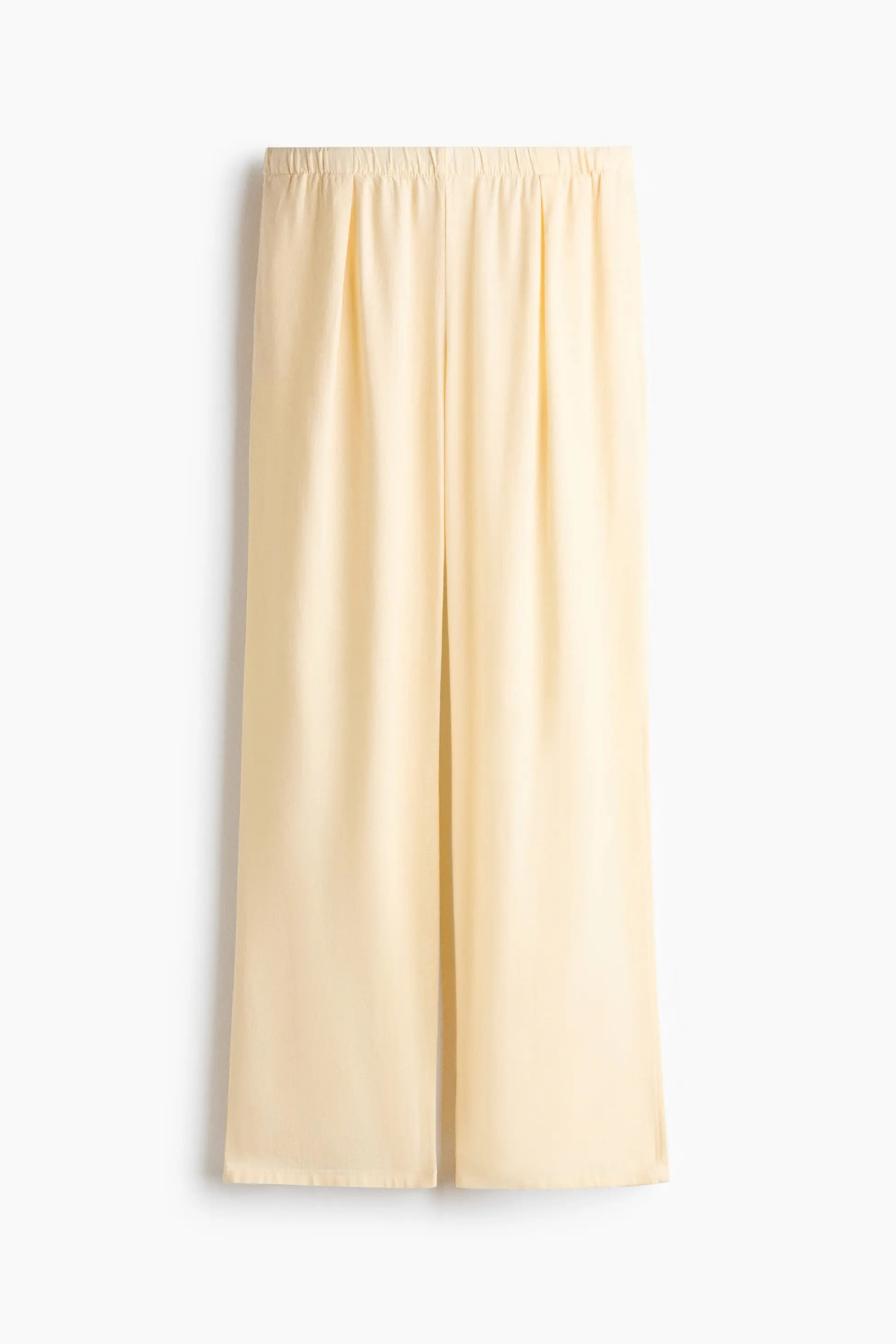Wide Linen-Blend Trousers
