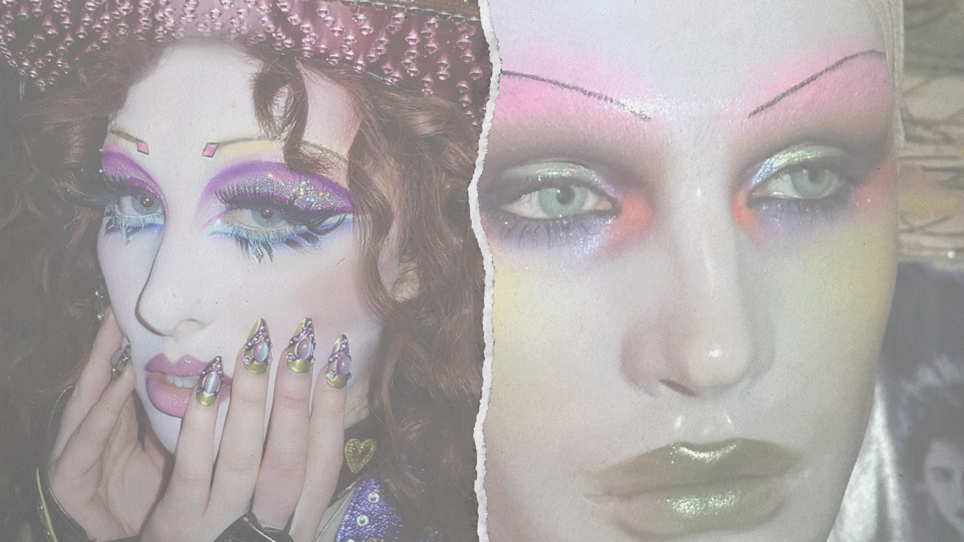 A collage of images of Chappell Roan and Andrew Dahling taken by celebrity manicurist Juan Alvear and photographer Brian Vu.