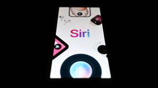 This photograph shows wordmark of Siri, a digital assistant developed by Apple Inc., displayed on a smartphone