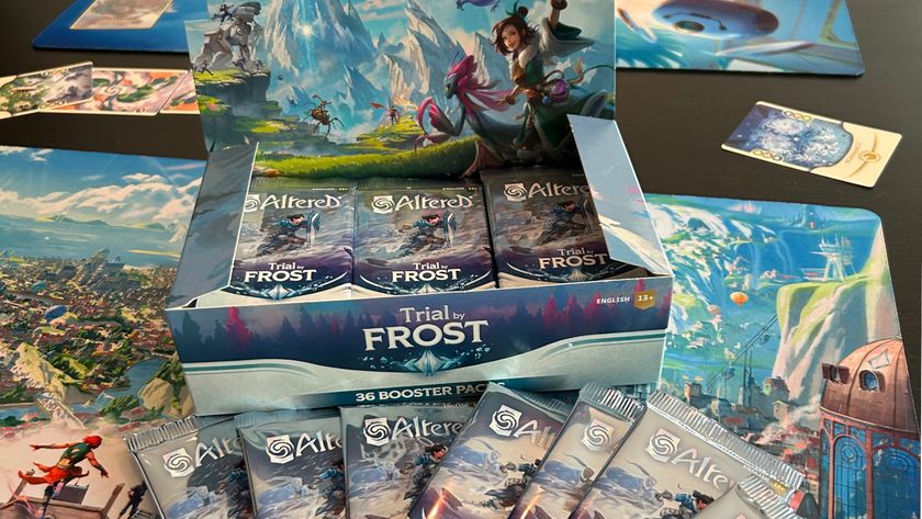 Altered: Trial by Frost booster box and packs on a playmat