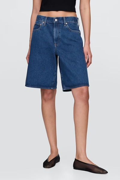 Gap, 11" Mid Rise Longline Denim Shorts