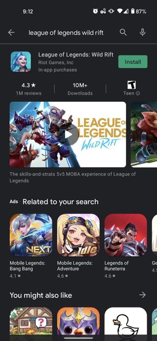 Find League Of Legends Wild Rift In The List And Tap Install