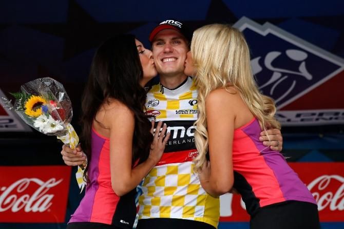 Van Garderen (BMC) enjoying the fruits of his labour