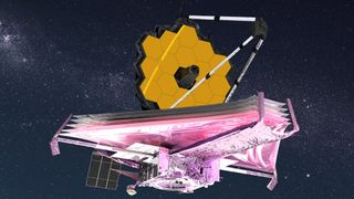 An artist's depiction of the James Webb Space Telescope