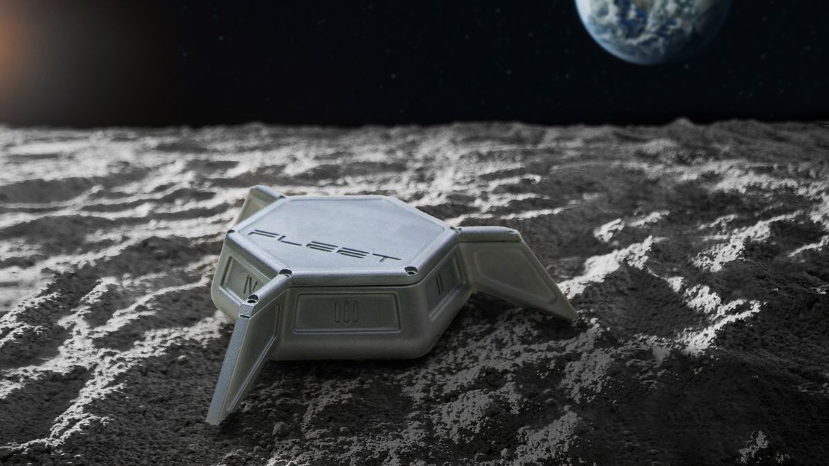 a small hexagonal sensor on the surface of the moon