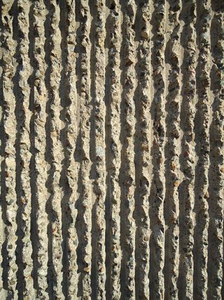 A close up of corrugated cement.