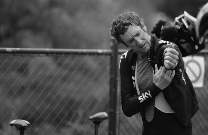 Bradley Wiggins (Team Sky) after his training session