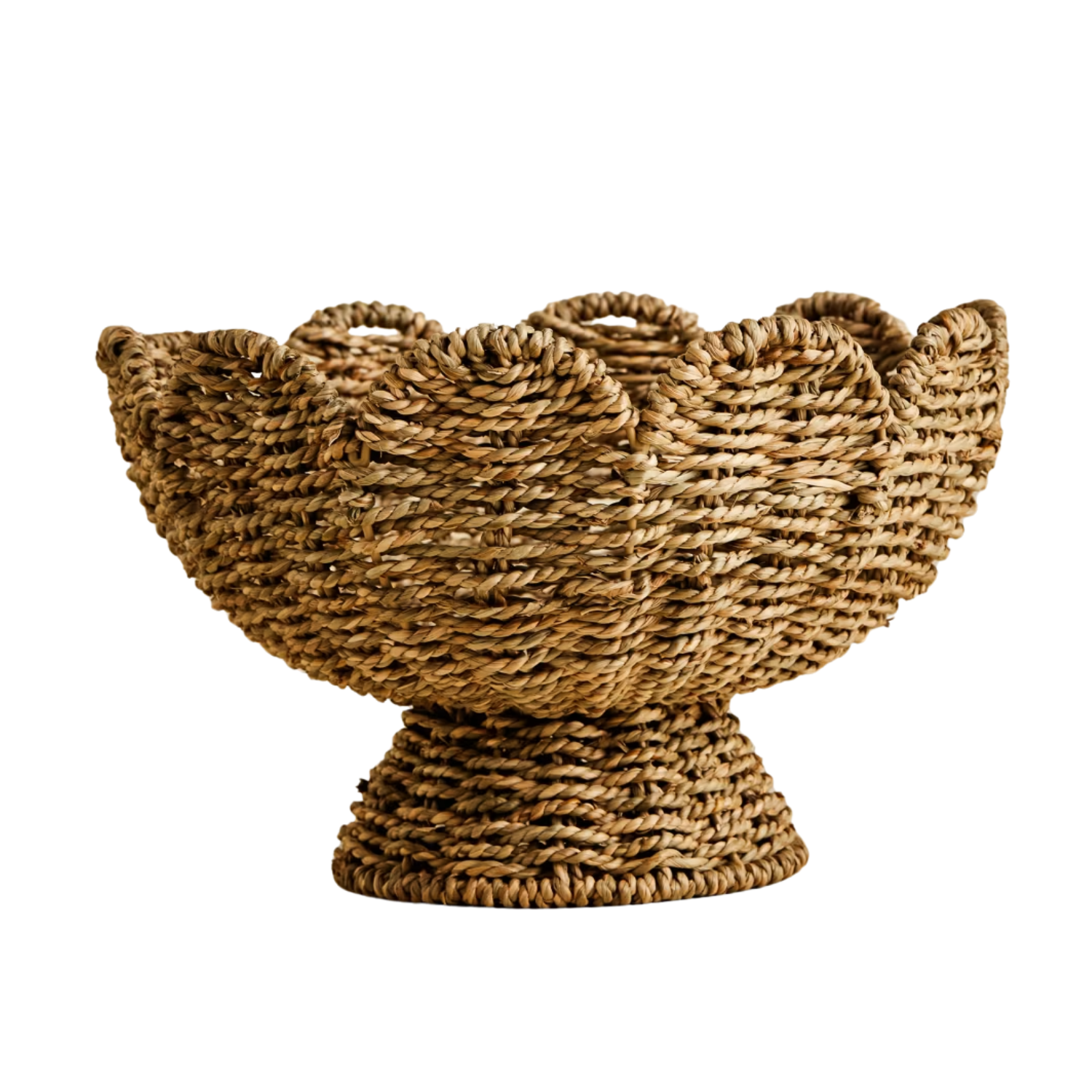 A seagrass woven scalloped footed bowl from M&S