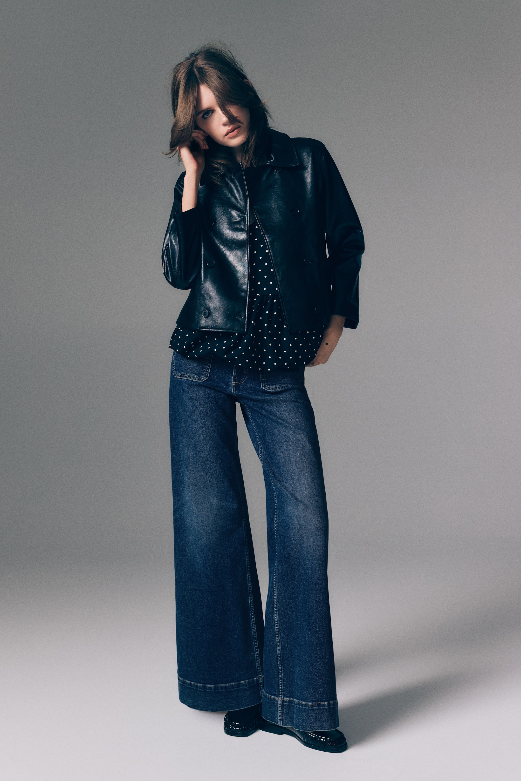 Wide High Jeans - Navy Denim Blue