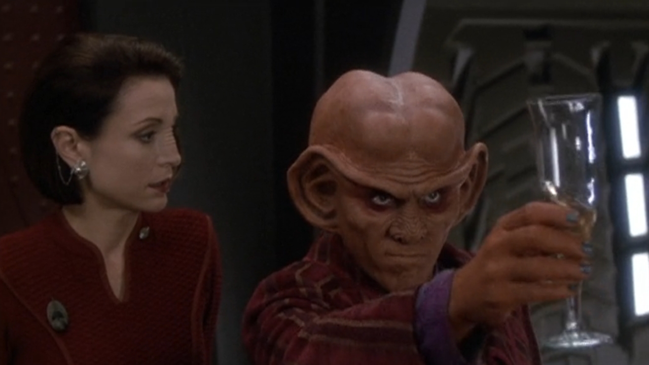 Kira and Quark saying goodbye to Odo in the Star Trek: Deep Space Nine Finale