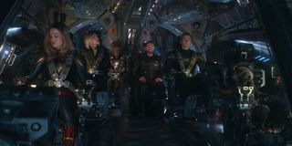 Captain Marvel Black Widow War Machine Thor Captain America and Rocket in Avengers Endgame