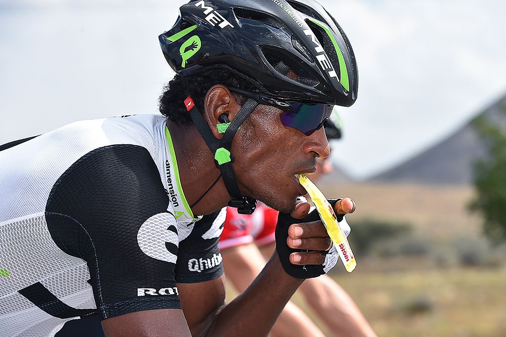 Daniel Teklehaimanot refuels during stage 2 in Oman.