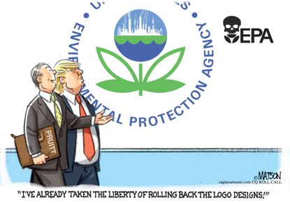Political cartoon U.S. Donald Trump Pruitt EPA