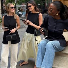 fashion collage featuring style influencers Cococ Schiffer and Liv Madeline wearing chic pieces from Aligne 2026