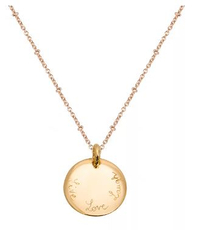 Merci Maman Personalised Edge Charm Pendant Necklace, Gold | $129/£99 | John Lewis &amp; Partners