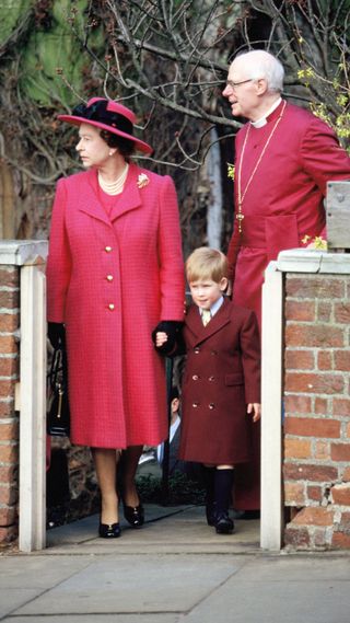 A young Prince Harry with the late Queen Elizabeth