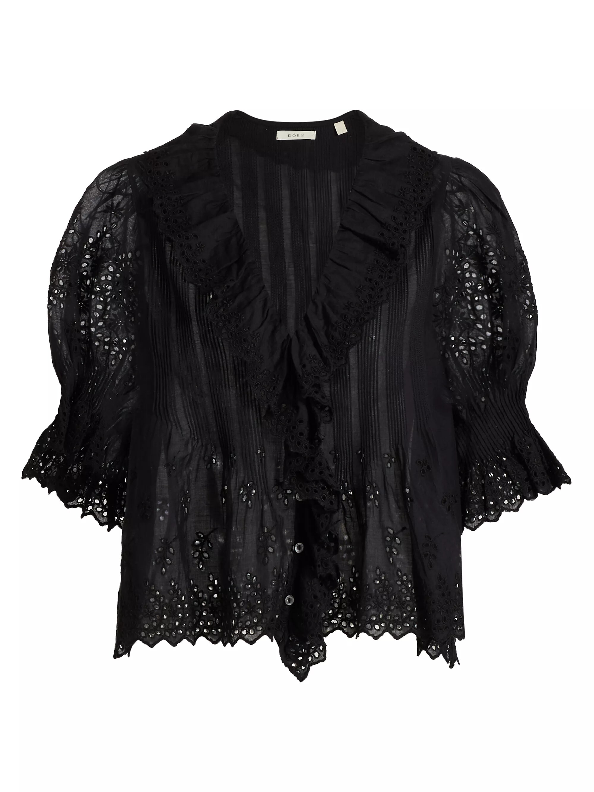 Henri Voile Eyelet Top