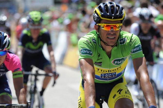 Alberto Contador looked pleased with his day despite not gaining time on Froome