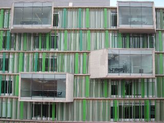 EAN University Nogal Campus green brise soleils and protruding windows